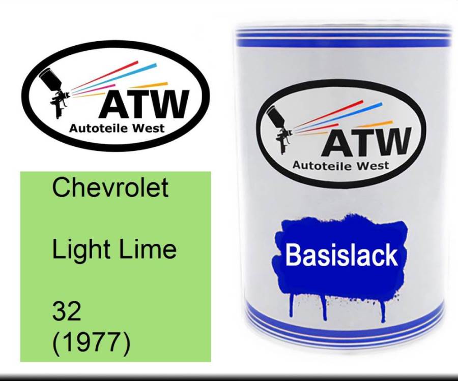 Chevrolet, Light Lime, 32 (1977): 500ml Lackdose, von ATW Autoteile West.